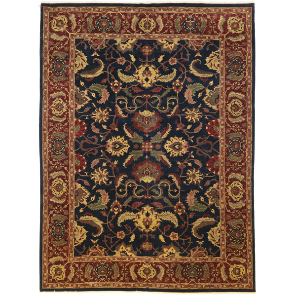 Woven Concepts Oriental HandKnotted Wool Dark Blue/Red/Beige Area Rug